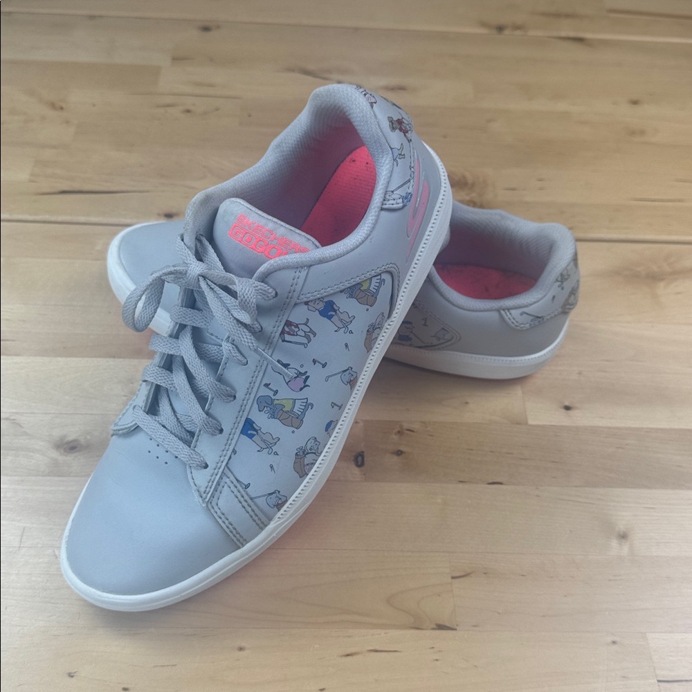 Skechers Go Golf Dog Print Shoes Gray Pink Size 9.5 READ